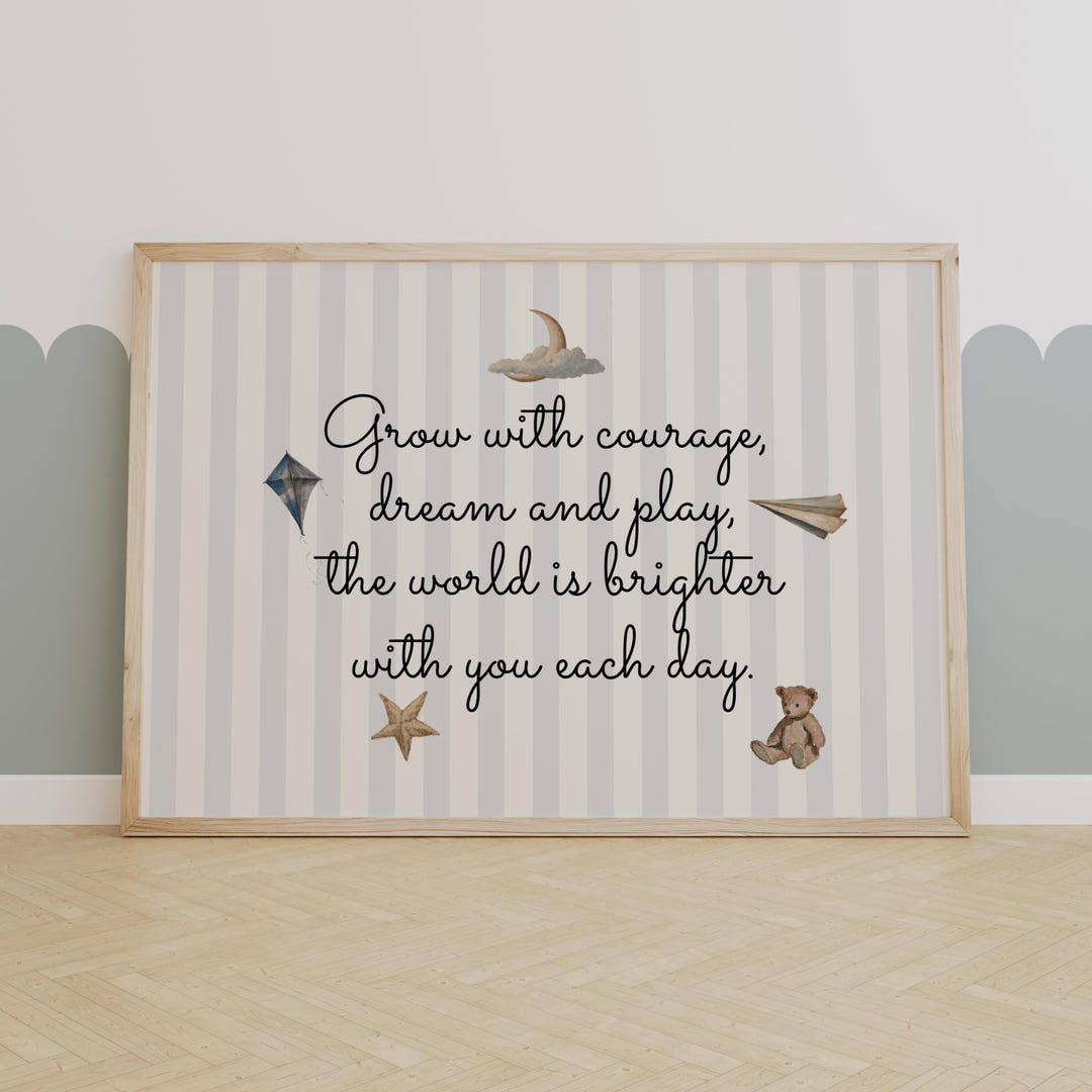 Vintage Nursery Wall Art Inspirational Kids Quote Print Neutral Baby ...