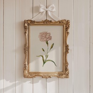 Vintage Pink Carnation Flower Print Baby Nursery Delicate Botanical Wall Art Timeless Toddler Room Decor PRINTABLE Floral Nursery Art | 11