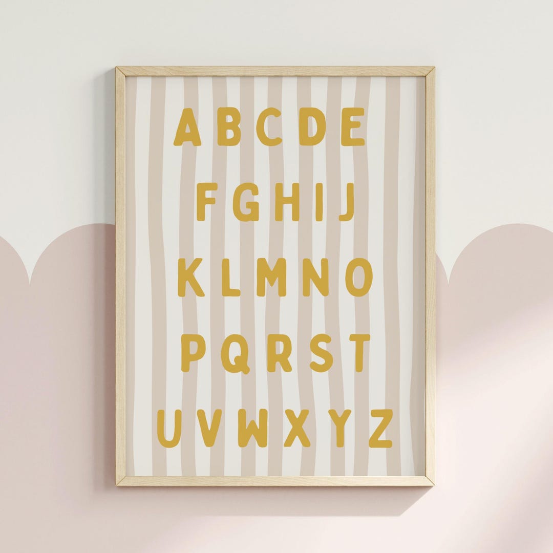 Alphabet Nursery Wall Art ABC Poster Neutral Kids Room Print Modern ...