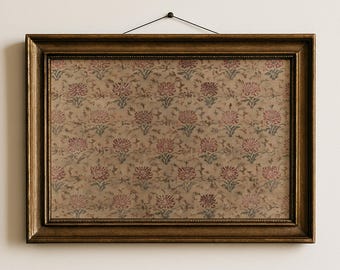 Vintage Floral Tapestry Print Antique Botanical Pattern Wall Art Neutral Brown Decor Traditional Home Decor Printable Living Room Art | 31