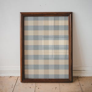 Arte de pared a cuadros para niños, descarga digital, estampado a cuadros azul y beige, decoración neutra para guardería, dormitorio infantil, obra de arte imprimible, arte azul vintage / 15