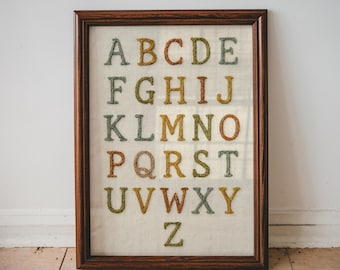 Alphabet Nursery Print ABC Wall Art for Toddlers Educational Vintage Letters Poster Baby Learning Decor Playroom Art for Kids Room | 32