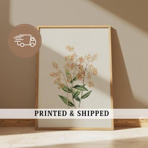 Vintage orange Orchideen-Druck Minimale Blumen-Wand-Kunst Neutrale Blumen-Poster für Schlafzimmer Büro Cottagecore Wohnkultur 33