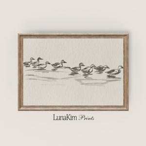 Neutral Vintage Duckling Sketch Baby Nursery Decor Cute Animal Print Digital Download Row of Ducks Easter Neutral Girls Boys Bedroom | 18