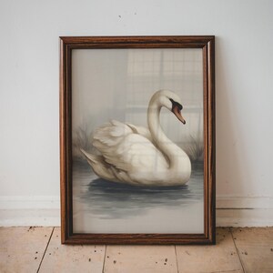 Vintage Swan Nursery Print Fun Bird Illustration for Boy Room Toddler Wall Art PRINTABLE Neutral Kids Bedroom Decor Swan Wall Print | 33