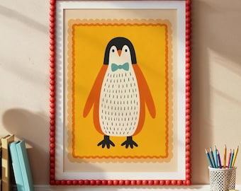 Whimsical Penguin Nursery Print Cute Animal Wall Art for Boy Room Playroom Decor Toddler Printable Kids Illustration | 03
