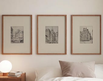 Neutral Minimal Sketch Wall Art Set Of 3 Minimalist Line Drawing Gallery Set Beige Wall Decor Modern Bedroom Wall Art Printable Art | S28