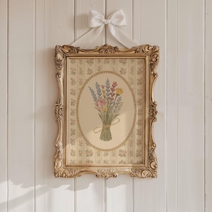 Impresión de ramo de flores silvestres vintage para guardería de bebé, arte de pared floral botánico beige, decoración para habitación de niños pequeños, arte de pared de flores para guardería imprimible / 14