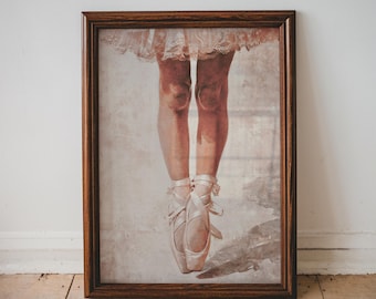 Ballet Dancer Wall Art Print Vintage Girl Illustration for Nursery Playroom Decor Toddler Wall Art PRINTABLE Ballerina Shoes Painting | 34