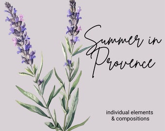 Summer in Provence - Lavender Watercolor Art - South of France Inspired