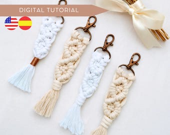 Macrame Keychain Pattern, DIY Boho Wristlet Tutorial (Digital Download).