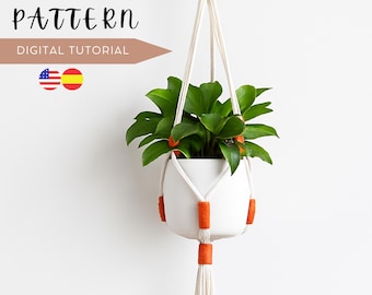 Macrame Plant Hanger Pattern PDF, Anfängeranleitung mit Video.