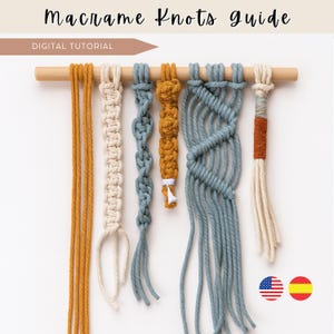 Macrame Knots Guide PDF, Beginner DIY Tutorial, Step by Step Macrame Pattern with Video & Knot Guide, Easy Digital Download for Craft Lovers