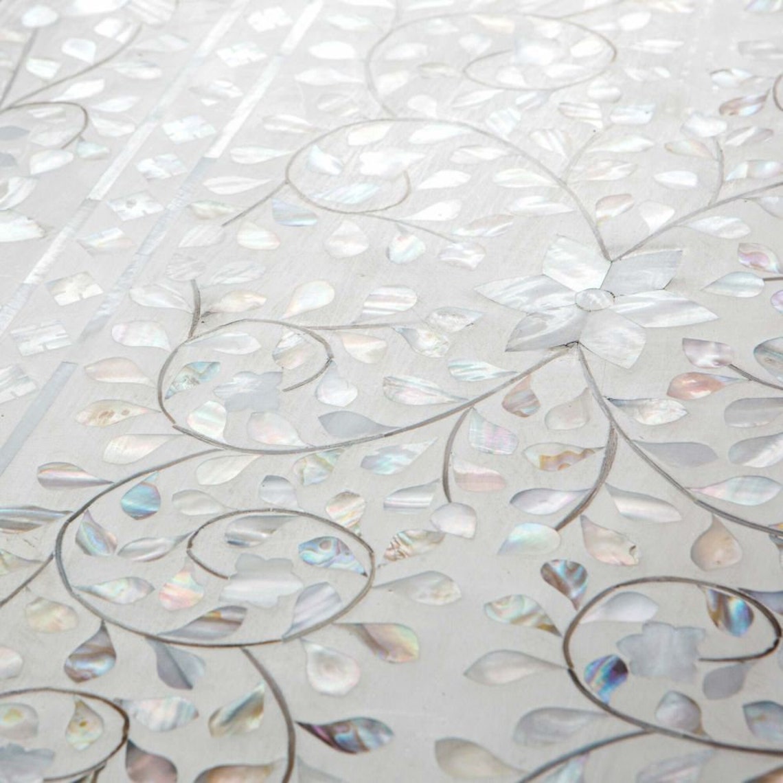 Mother of Pearl Inlay Buffet White, MOP Inlay Dresser, Mother of Pearl ...