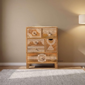 Jaipur Hand-Painted Solid Wood Bedside Chest