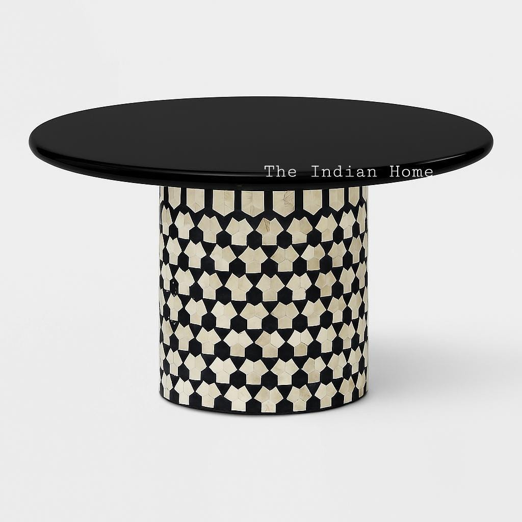 Bone Inlay Circular Table Bone Inlay Dining Table, Round Dining Table in Bone Inlay - Etsy