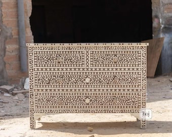 Brown Bone Inlay chest with inlay knobs