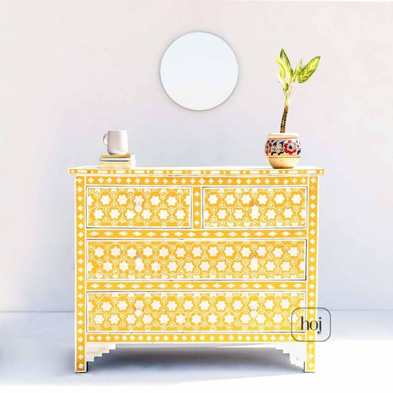 gold inlay dresser Enchantment Hand-Carved Solid Wood 6-Drawer Dresser main image 0
