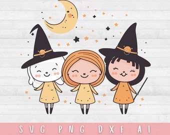 Halloween Witch Clipart Instant Download Digital SVG Images Witchy Graphics for Invitations Scrapbooking Crafts