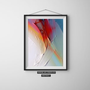 Vibrant Abstract Ocean Wave with Colorful Wing Pattern, Digital Download, Printable Wall Art