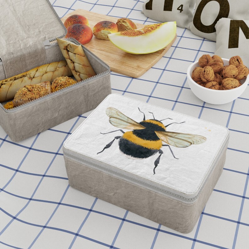 Bee lunch bag work lunch bag zipper lunch bag eco friendly lunch bag