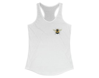 RACERBACK TANK TOP, Summer Tank Tops, Unique Bumble Bee Art Design Women Strapless Top, Gym Tank, Lightweight Tank Top, Workout Tank Top