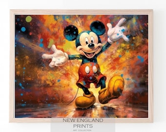 The Colorful Mickey Mouse Oil Painting | Wall Art | Digital PRINTABLE Downloadable