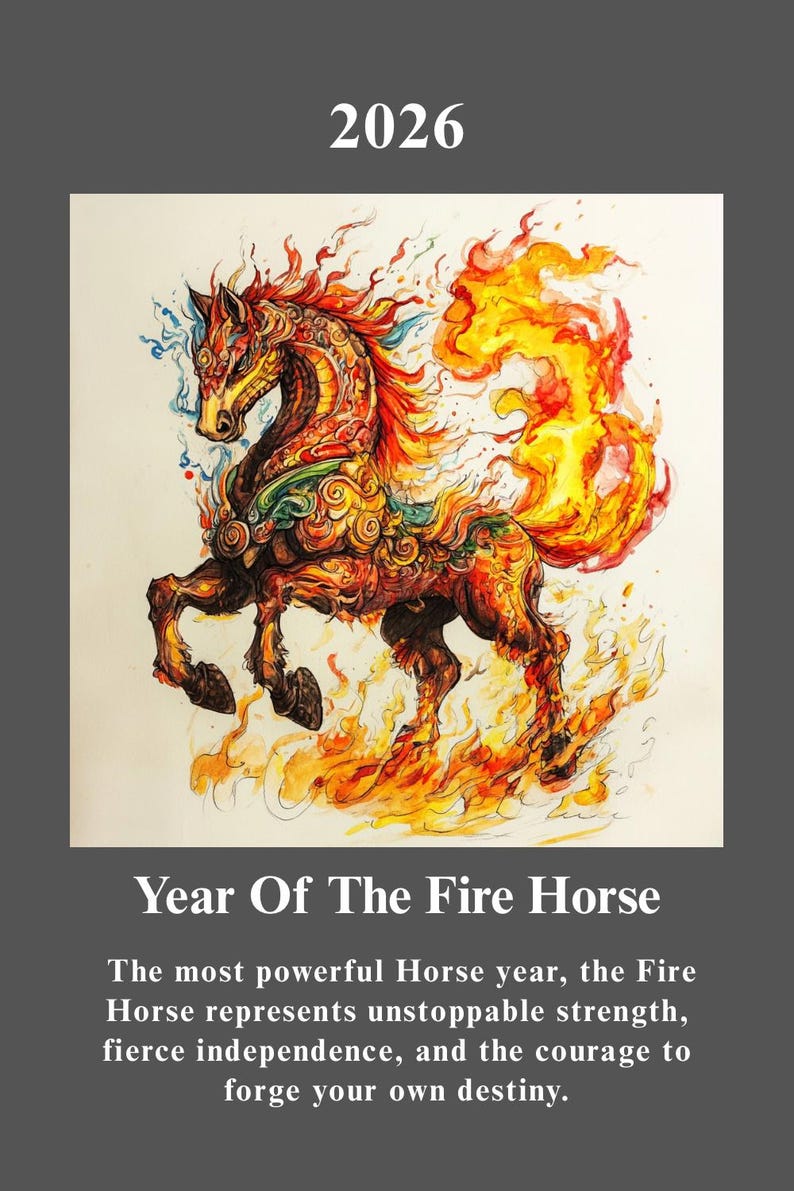 2026 the Year of the Fire Horse Poster Collection | Chinese Zodiac ...