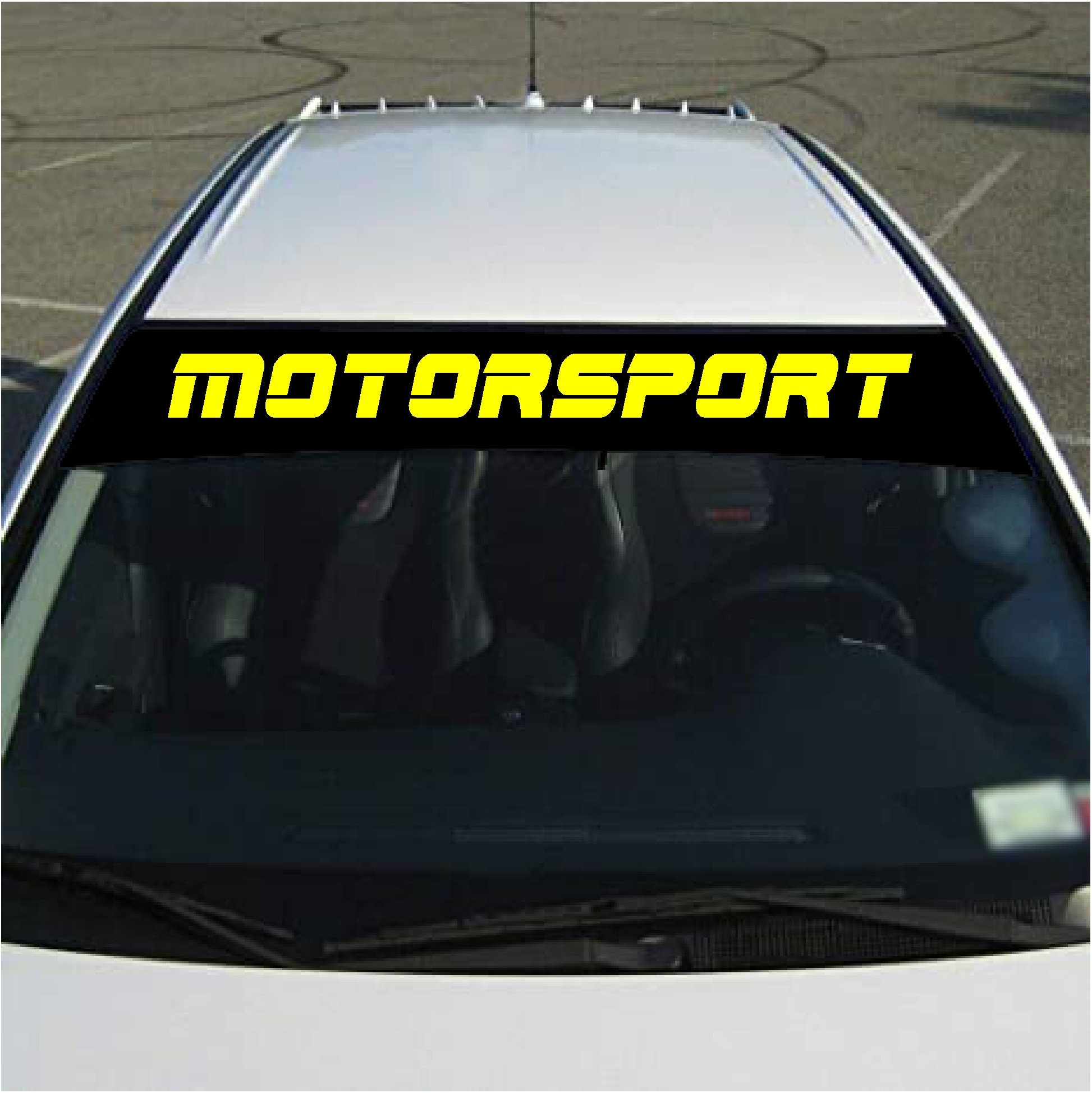 Custom Sunstrip Car Sun Screen Vinyl Decal Universal Fit Choose Text and Colours 1400mm X 200mm