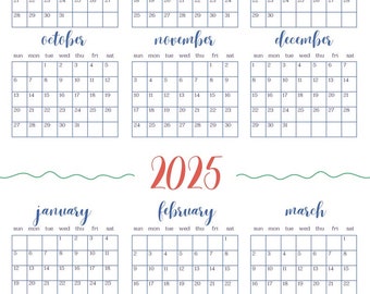 11 X 17 Printable Calendar Pink and Purple. July 2024 June 2025, One ...