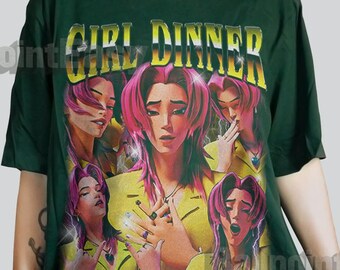 Retro 90's Girl Dinner T-Shirt: Unisex Cotton Tee