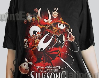 Camiseta retro de Hollow Knight Silksong: camiseta gótica de videojuegos de los 90