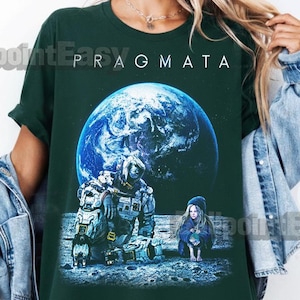 Retro 90's Pragmata Astronaut T-Shirt, Sci Fi Moon Graphic Tee