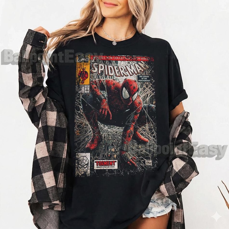 Retro 90's Spider-Man Comic T-Shirt, Brand New Day Graphic Tee image 1