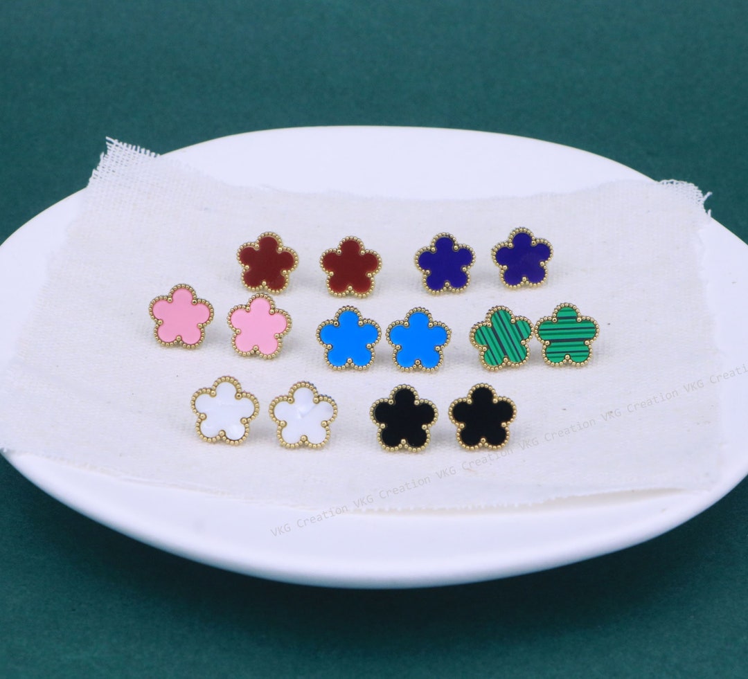 CLOVER 2 MOTIFS GOLD EARRINGS