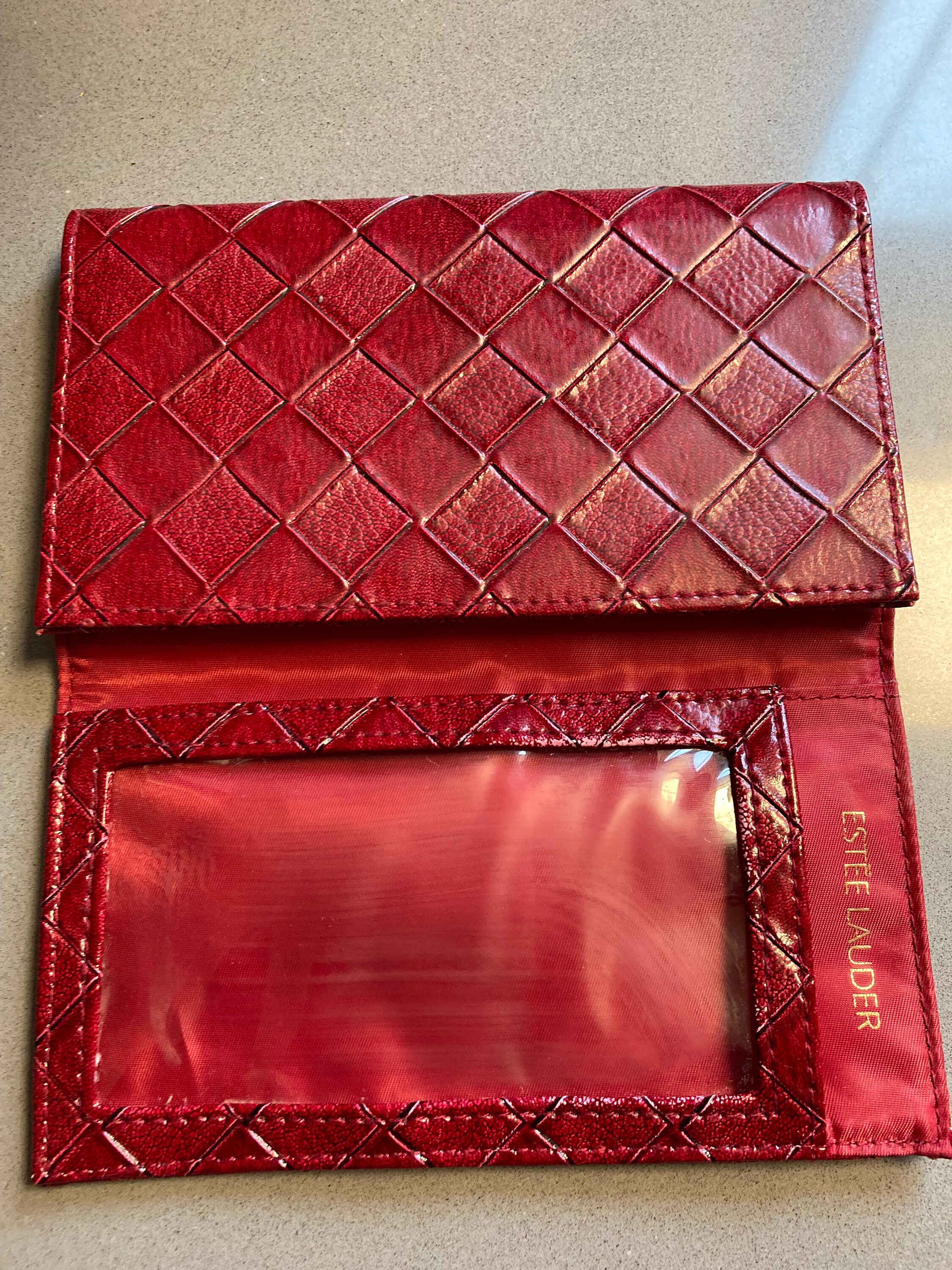 Deep Rose Colored Estee Lauder Wallet Etsy