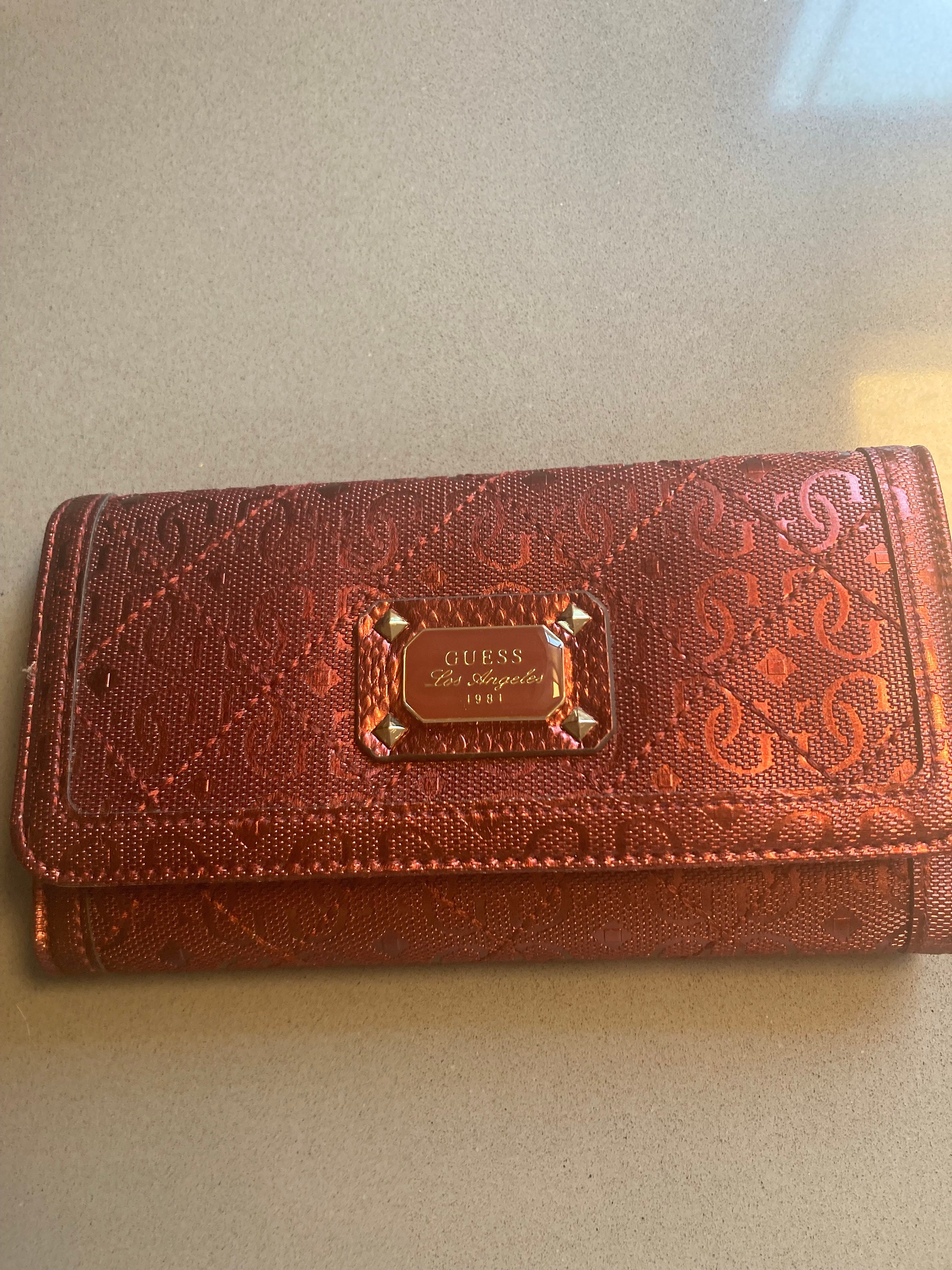 Guess Designer 1981 Los Angeles Deep Rose Excellent Condition Womens Wallet Etsy