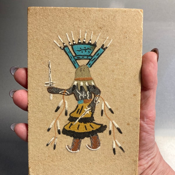 Navajo sand painting signed “Crown Dancer”