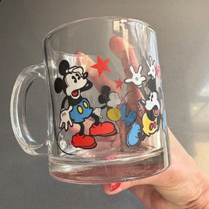 Mickey Mouse clear glass Disney mug image 1
