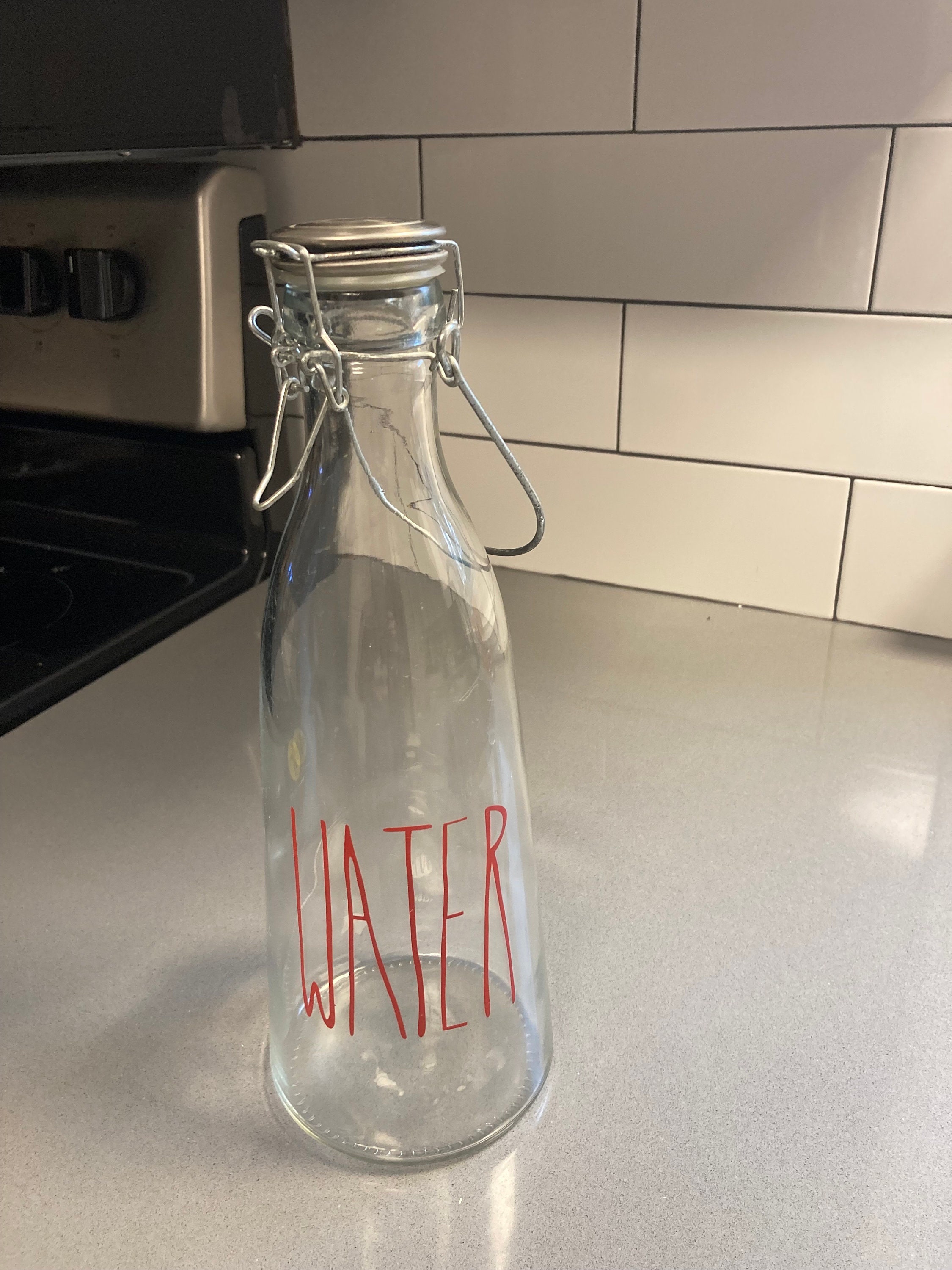 Rae Dunn Glass Water Bottle Breathe SUPER NICE