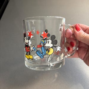 Mickey Mouse clear glass Disney mug image 4
