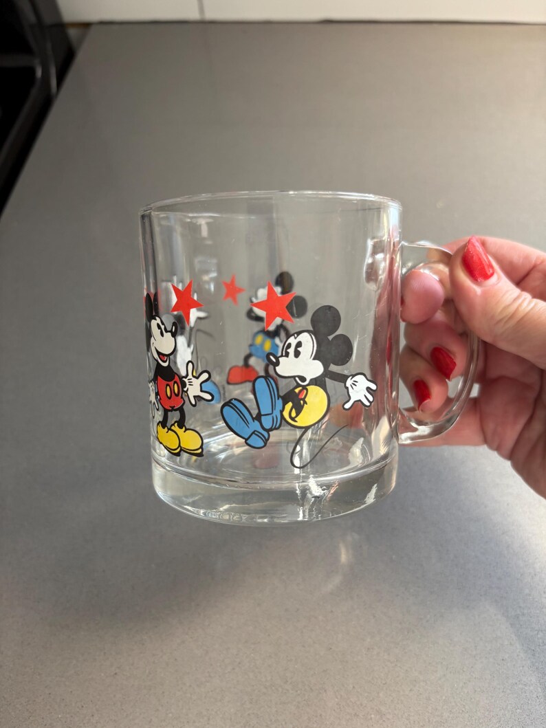 Mickey Mouse clear glass Disney mug image 4