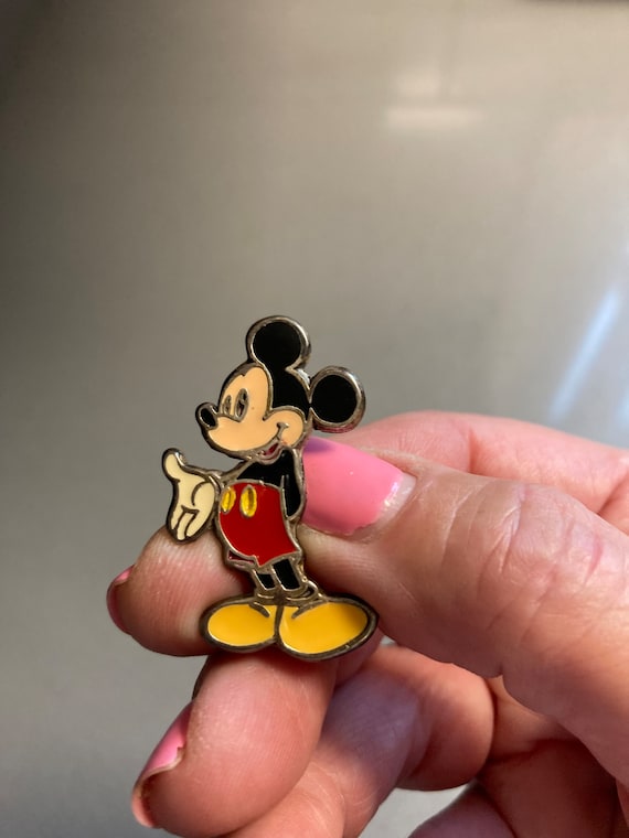 Disney vintage sterling and enamel Mickey Mouse p… - image 1