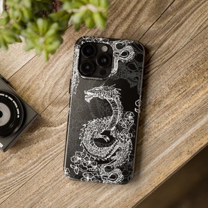 Japanese Dragon Phone Case, Japan, Black and White, Dragon