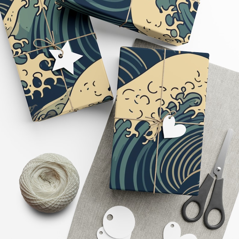 Kanagawa Great Wave Gift Wrap Papers, Japanese, Japan Gift Wrap, Great