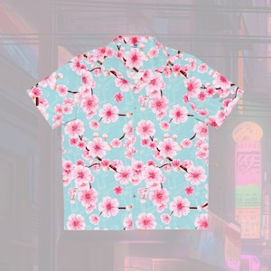1911&#39;s and Japanese Sakura Cherry Blossoms Men&#39;s Hawaiian Style Shirt, Japan, Japanese, 1911