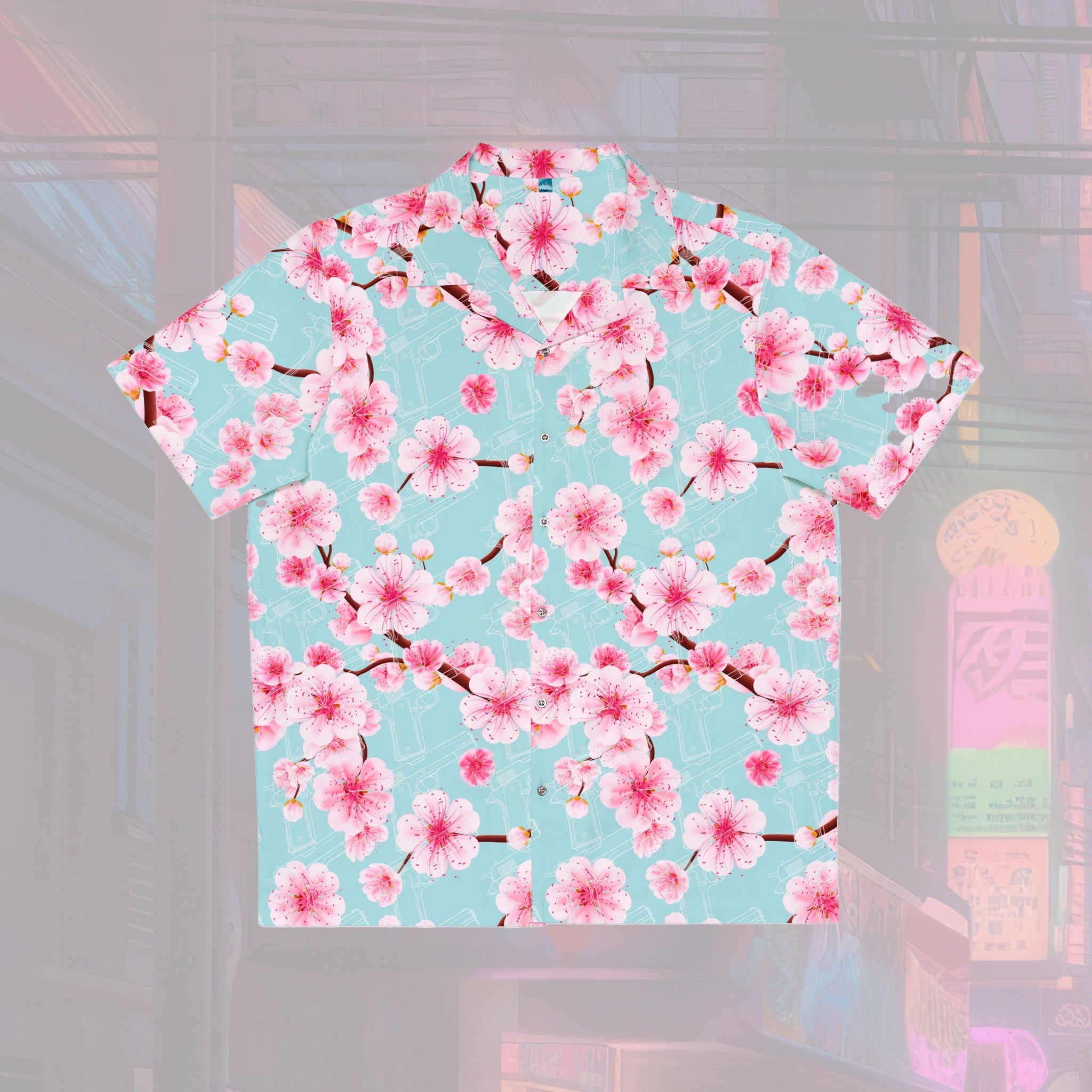 1911's and Japanese Sakura Cherry Blossoms Men's Hawaiian Style