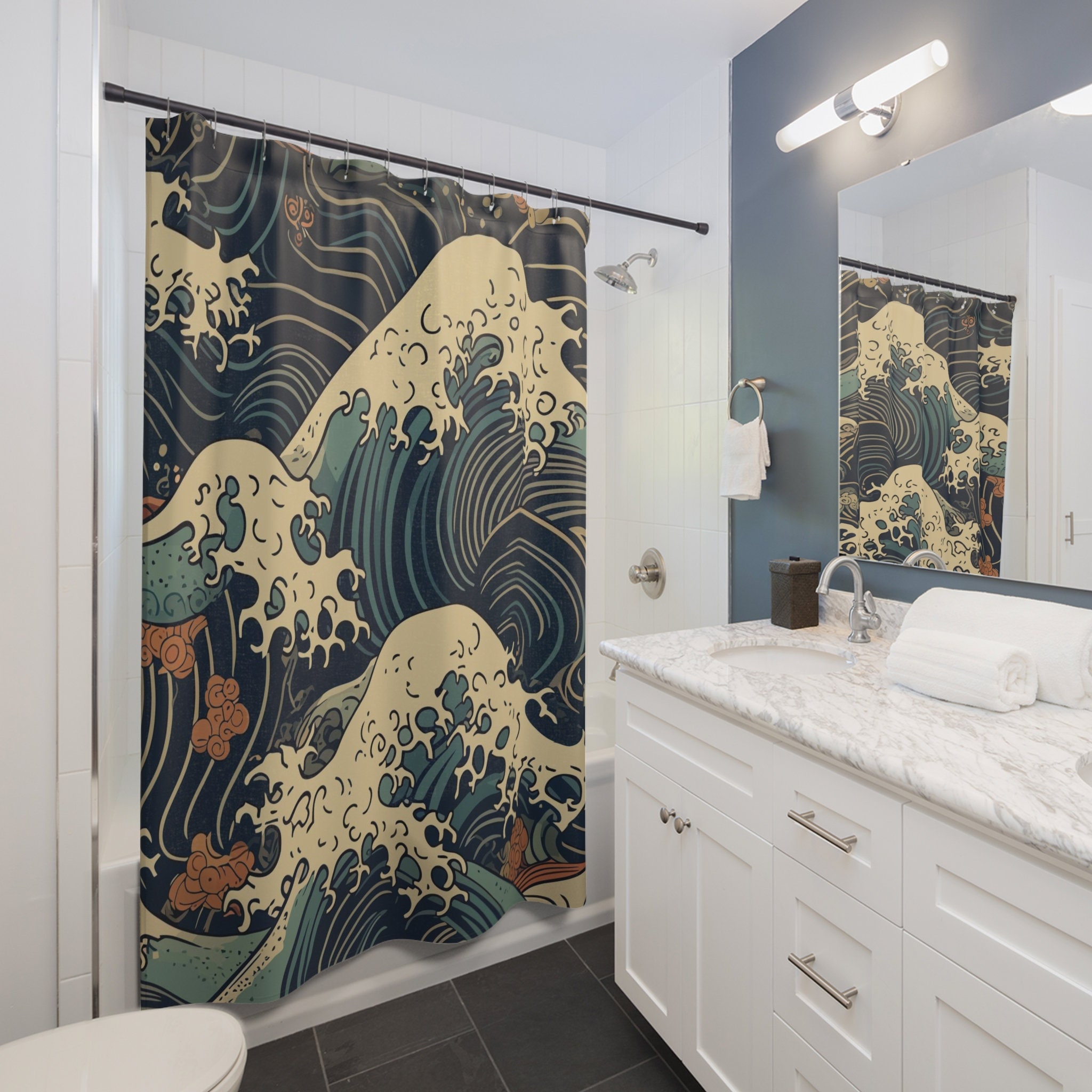Great Wave of Japan Shower Curtains, Japan, Japanese, Kangawa Wave
