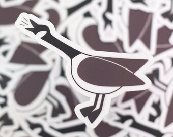 Canada goose sticker, gift for bird watcher, Audubon bird nerd, honking goose sticker, canadian goose sticker