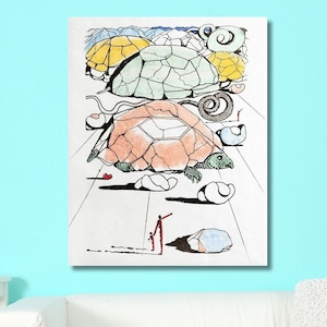 Poèmes de Mao Tse-Tung By Salvador Dali Canvas Wall Art,The Turtle Canvas, Salvador Dali Arts, Salvador Dali Paintings, Ready To Hang Canvas